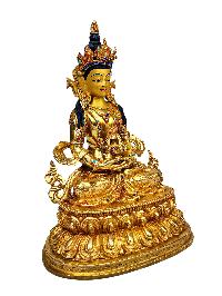 [aparimita], Buddhist Handmade Statue, [full Gold Plated], [stone Setting], [face Painted]