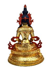 [aparimita], Buddhist Handmade Statue, [full Gold Plated], [stone Setting], [face Painted]