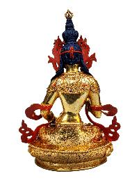 [vajrasattva], Buddhist Handmade Statue, [full Gold Plated], [stone Setting], [face Painted]