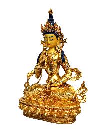 [vajrasattva], Buddhist Handmade Statue, [full Gold Plated], [stone Setting], [face Painted]
