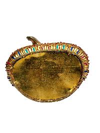 [padmasambhava], Buddhist Handmade Statue, [full Gold Plated], [stone Setting], [face Painted]