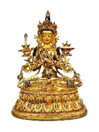 [five Dhyani Manjushri] Or [manjushri Set], Buddhist Handmade Statue, [full Gold Plated], [stone Setting], [face Painted]