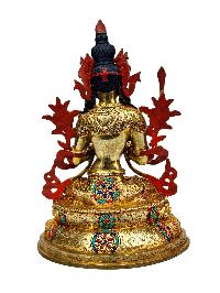 [five Dhyani Manjushri] Or [manjushri Set], Buddhist Handmade Statue, [full Gold Plated], [stone Setting], [face Painted]