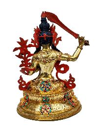 [five Dhyani Manjushri] Or [manjushri Set], Buddhist Handmade Statue, [full Gold Plated], [stone Setting], [face Painted]