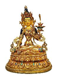 [five Dhyani Manjushri] Or [manjushri Set], Buddhist Handmade Statue, [full Gold Plated], [stone Setting], [face Painted]