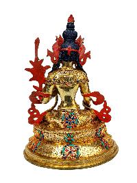 [five Dhyani Manjushri] Or [manjushri Set], Buddhist Handmade Statue, [full Gold Plated], [stone Setting], [face Painted]