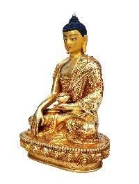 [shakyamuni Buddha], Buddhist Handmade Statue, [full Gold Plated], [stone Setting], [face Painted]