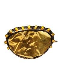 [chenrezig], Buddhist Handmade Statue, [chocolate And Silver Oxidized With Extra Gold Plated], [stone Setting], [face Painted]