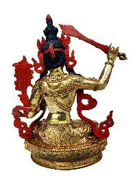 [manjushri], Buddhist Handmade Statue, [full Fire Gold Plated], [face Painted]