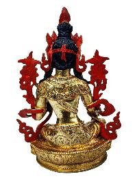 [green Tara], Buddhist Handmade Statue, [full Fire Gold Plated], [face Painted]