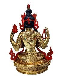 [chenrezig], Buddhist Handmade Statue, [full Fire Gold Plated], [face Painted]