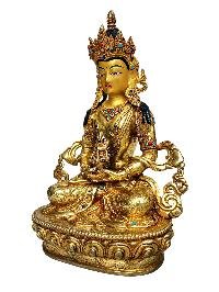 [aparimita], Buddhist Handmade Statue, [full Fire Gold Plated], [stone Setting], [face Painted]