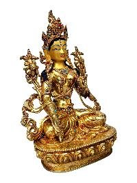 [white Tara], Buddhist Handmade Statue, [full Fire Gold Plated], [face Painted]