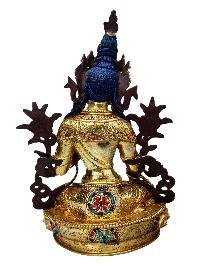 [white Tara], Buddhist Handmade Statue, [full Fire Gold Plated], [face Painted]