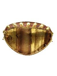 [white Tara], Buddhist Handmade Statue, [partly Gold Plated], [stone Setting], [face Painted]