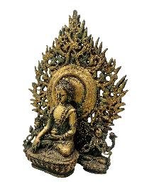 [shakyamuni Buddha] With [green Tara] And [chenrezig], Buddhist Handmade Statue, [antique Finishing]