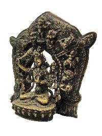 [manjushri] With Various God In Background, Buddhist Handmade Statue, [antique Finishing]