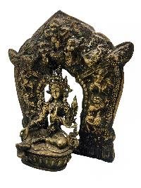 [green Tara], With Various God In Background, Buddhist Handmade Statue, [antique Finishing]