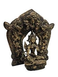 [green Tara], With Various God In Background, Buddhist Handmade Statue, [antique Finishing]