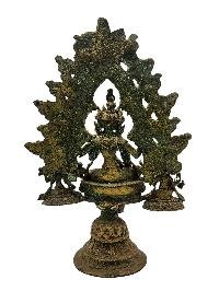 [saraswati], Buddhist Handmade Statue With Oil Lamp, [antique Finishing]