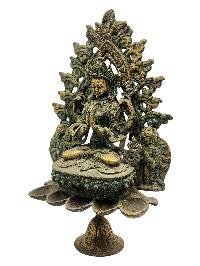 thumb3-Chenrezig, Buddhist Handmade Statue With Oil Lamp, Antique Finishing