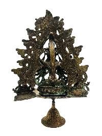 thumb1-Cundi With Ganesh And Yellow Jambhala, Buddhist Handmade Statue With Oil Lamp, Antique Finishing