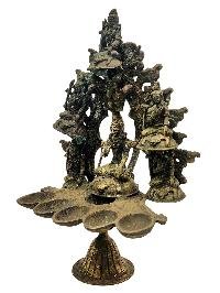 [shiva], Handmade Statue With Oil Lamp, [antique Finishing]