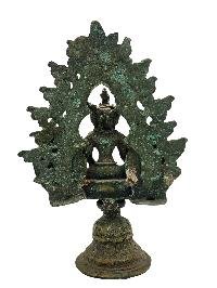 [lakshmi], Buddhist Handmade Statue With Oil Lamp, [antique Finishing]