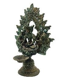 [lakshmi], Buddhist Handmade Statue With Oil Lamp, [antique Finishing]