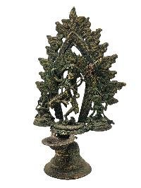 [simhamukha Yogini], Buddhist Handmade Statue With Oil Lamp, [antique Finishing]