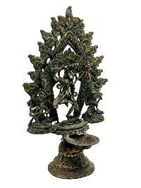 [simhamukha Yogini], Buddhist Handmade Statue With Oil Lamp, [antique Finishing]