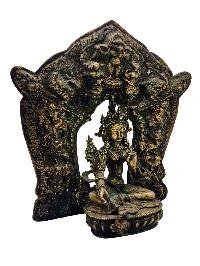 [green Tara] With Various God In Background, Buddhist Handmade Statue, [antique Finishing]