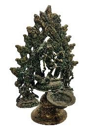 thumb3-Kali, Buddhist Handmade Statue With Oil Lamp, Antique Finishing