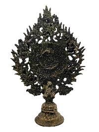 [chenrezig] With [pancha Buddha], Buddhist Handmade Statue With Oil Lamp, [antique Finishing]