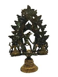 thumb1-Vajrayogini With Ganesh And Lakshmi, Buddhist Handmade Statue With Oil Lamp, Antique Finishing