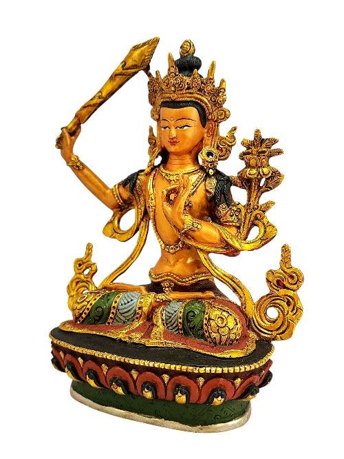 [manjushri], Buddhist Handmade Statue, [thangka Color Finishing]