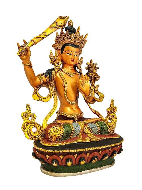 [manjushri], Buddhist Handmade Statue, [thangka Color Finishing]