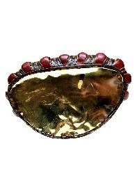 thumb1-Shakyamuni Buddha With Crown, Buddhist Handmade Statue, Thangka Color Finishing, Partly Gold Plated