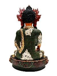thumb4-Shakyamuni Buddha With Crown, Buddhist Handmade Statue, Thangka Color Finishing, Partly Gold Plated