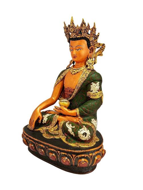 [shakyamuni Buddha] With Crown, Buddhist Handmade Statue, [thangka Color Finishing]