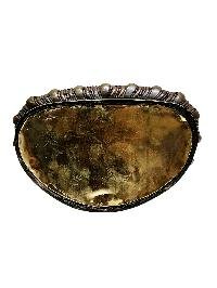 thumb3-Shakyamuni Buddha, Handmade Statue, Chocolate Color Oxidized, With Asthamangal Carving