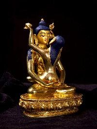 thumb2-Samantabhadra, Buddhist Handmade Statue, Full Gold Plated, Face Painted, Sacred Art