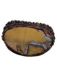 thumb4-Japanese Amitabha Buddha Statue Handmade, Double-Tone Chocolate Finish With Life Story