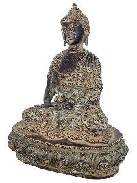 thumb1-Amitabha Buddha Statue Handmade, Antique Finish Old Stock