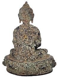 thumb3-Amitabha Buddha Statue Handmade, Antique Finish Old Stock