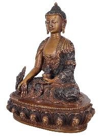thumb1-Medicine Buddha Statue Handmade, Chocolate Oxidized Old Stock