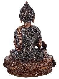 thumb3-Medicine Buddha Statue Handmade, Chocolate Oxidized Old Stock