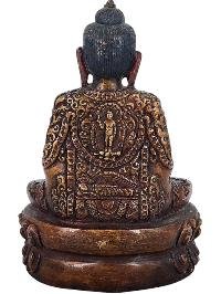 thumb3-Japanese Amitabha Buddha Statue Handmade, Chocolate Oxidized With Life Story