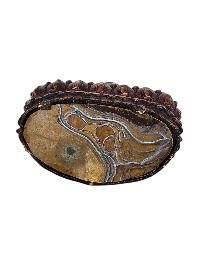 thumb4-Japanese Amitabha Buddha Statue Handmade, Chocolate Oxidized With Life Story