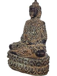 thumb1-Japanese Amitabha Buddha Statue Handmade, Antique Finish With Life Story Engraving